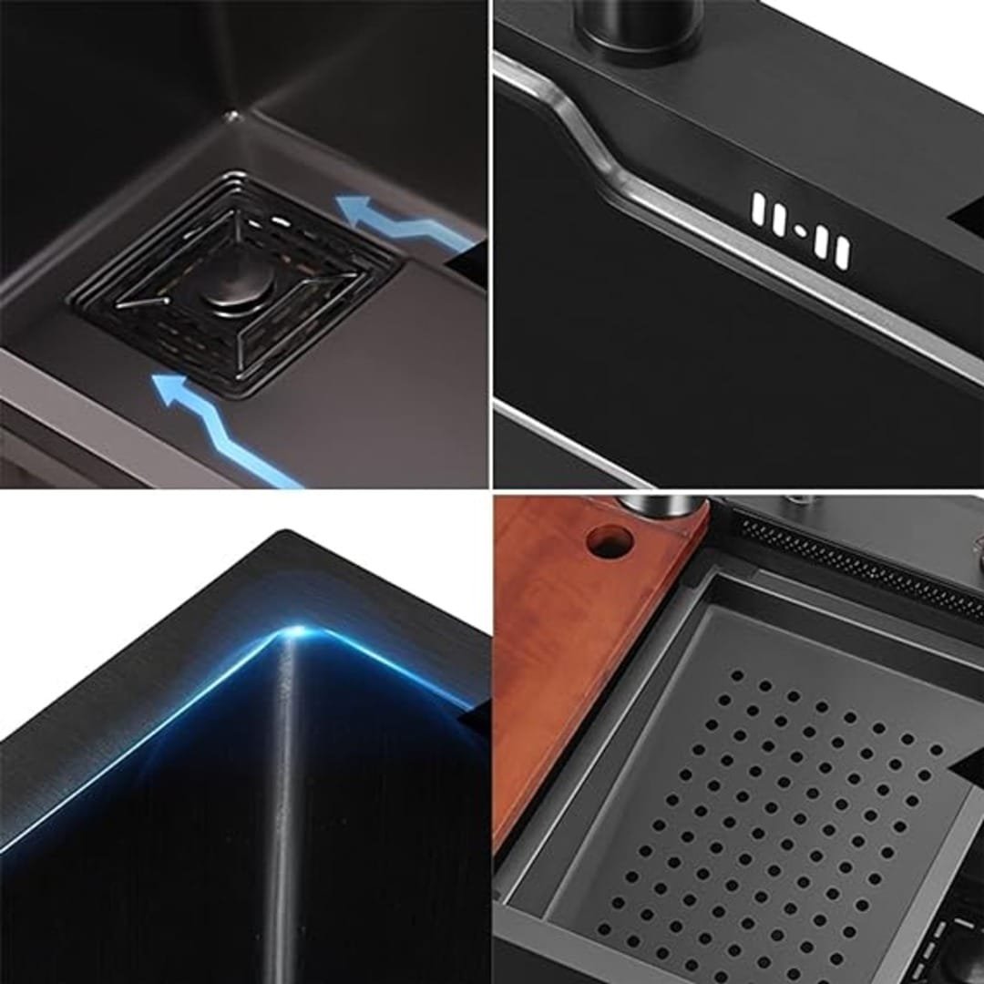 Jitonex | Water Fall Kitchen Sink | Water Fall | Kitchen Sink | 30*18 | 304 Grade