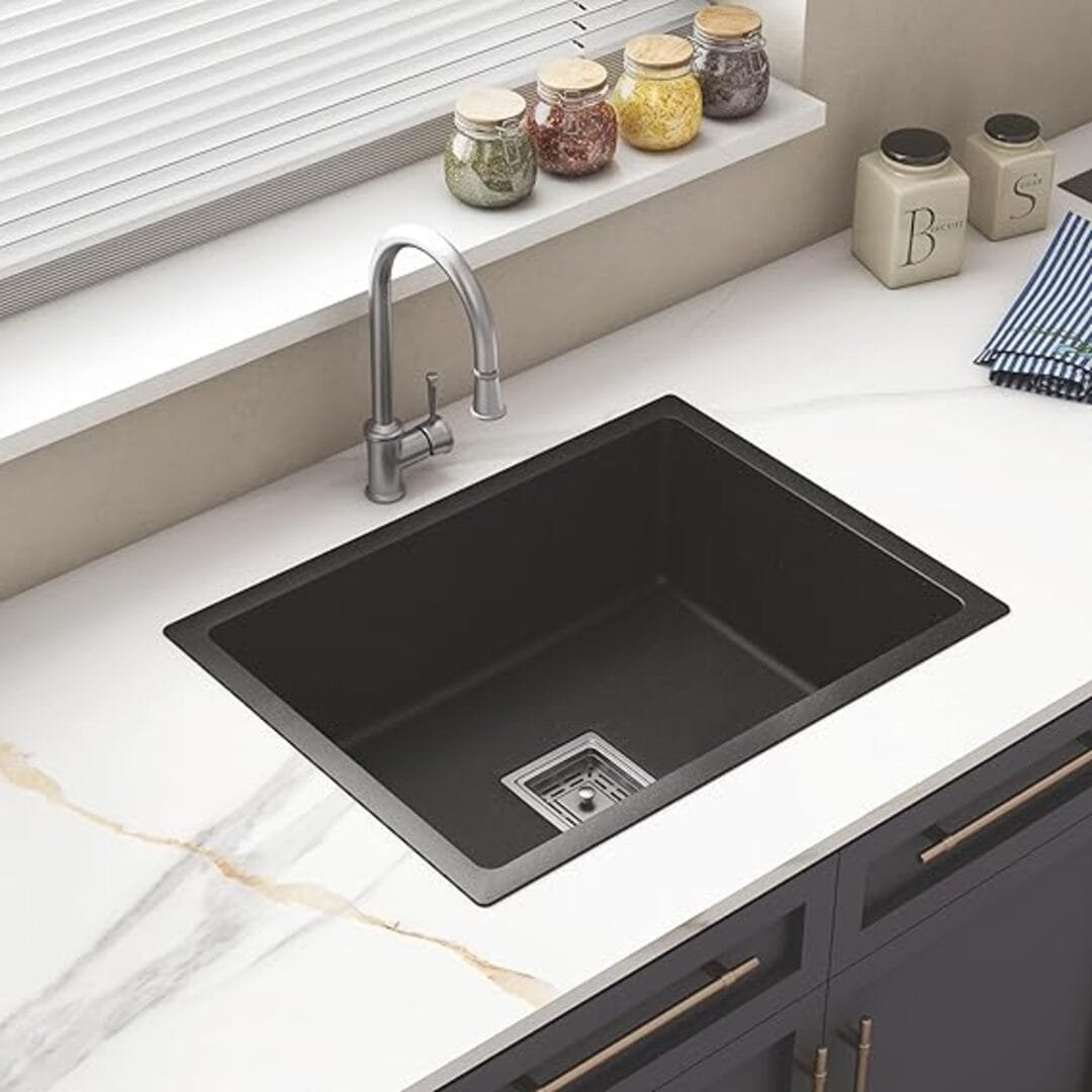 Jitonex| Quatrz Kitchen Sink | 24*18 | 304 Grade|Black