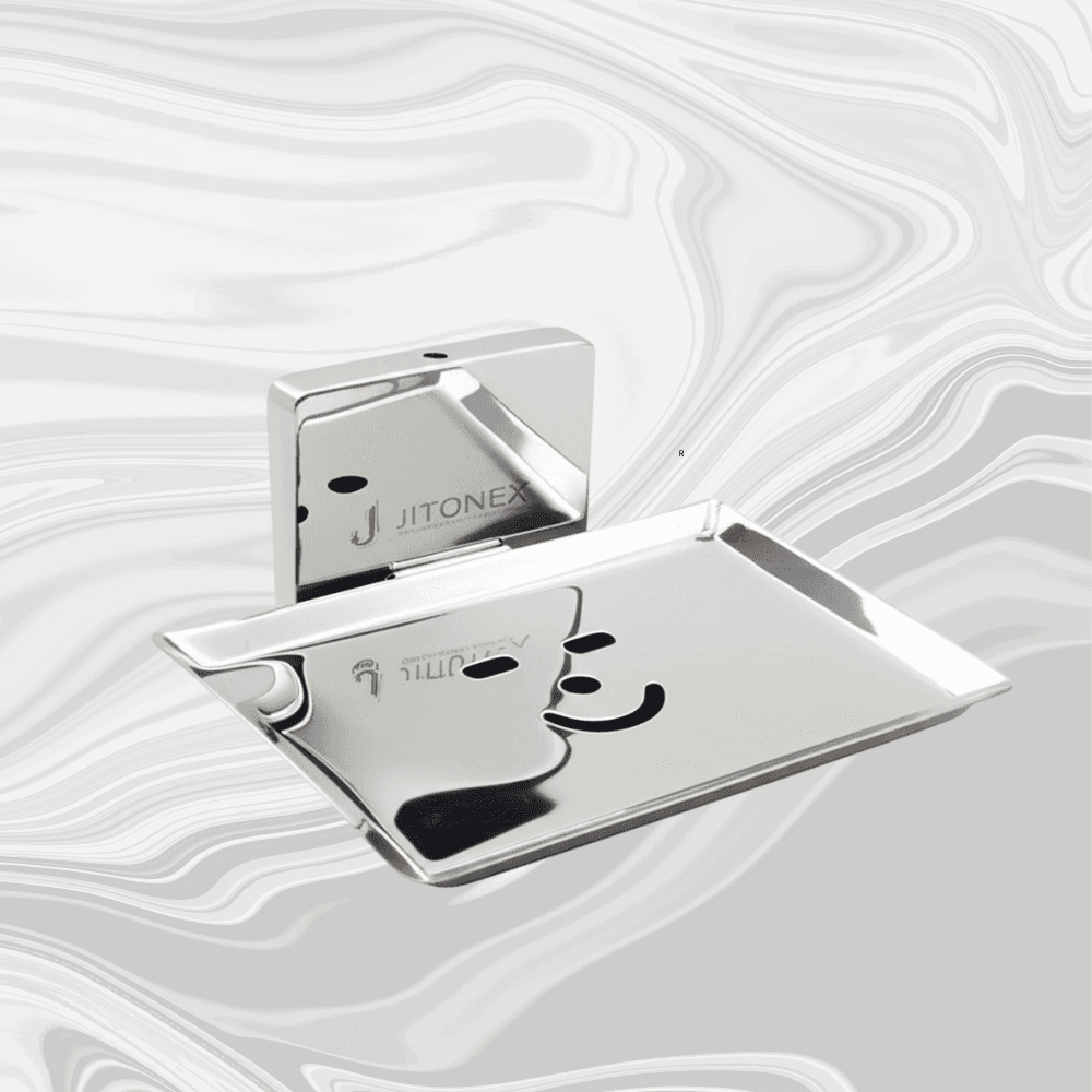 Jitonex Premium Stainless Steel Soap Dish for Bathroom Wall – Rust Proof, Heavy Duty, Wall Mounted Soap Holder Tray with Drainage – Silver Finish| Smile Model |