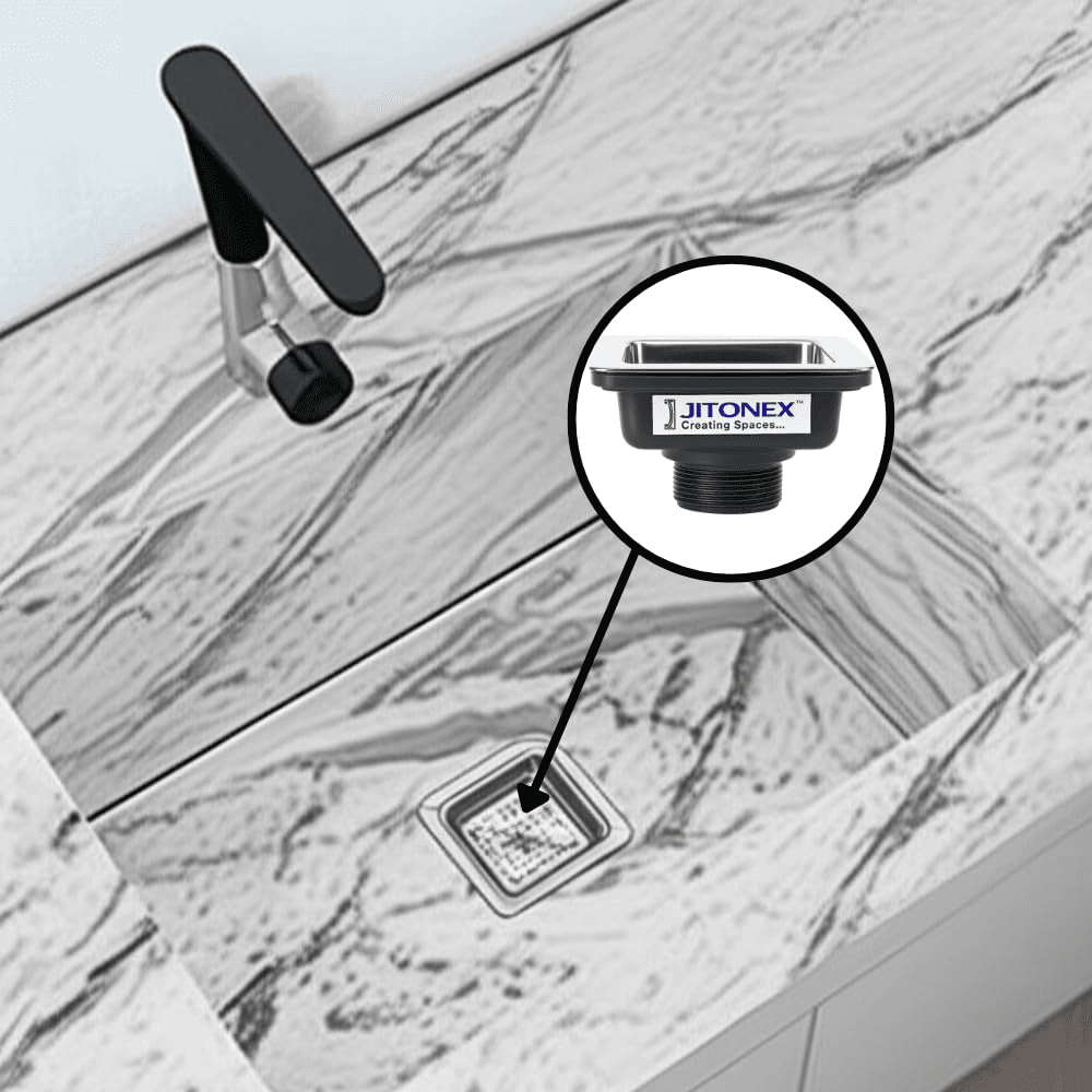 Heavy Duty Sink Drainer Installed in Modern Kitchen Sink