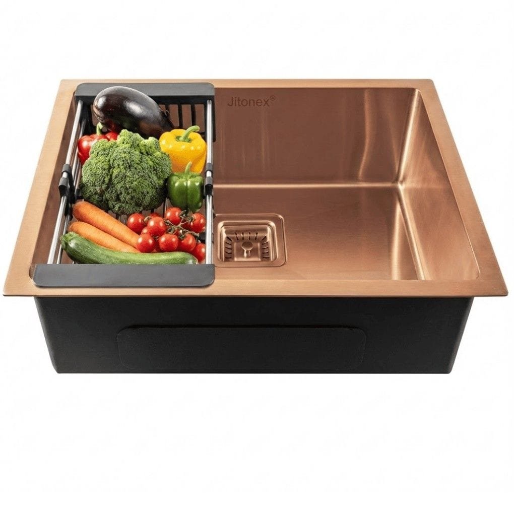 Jitonex Handmade Rose Gold Kitchen Sink