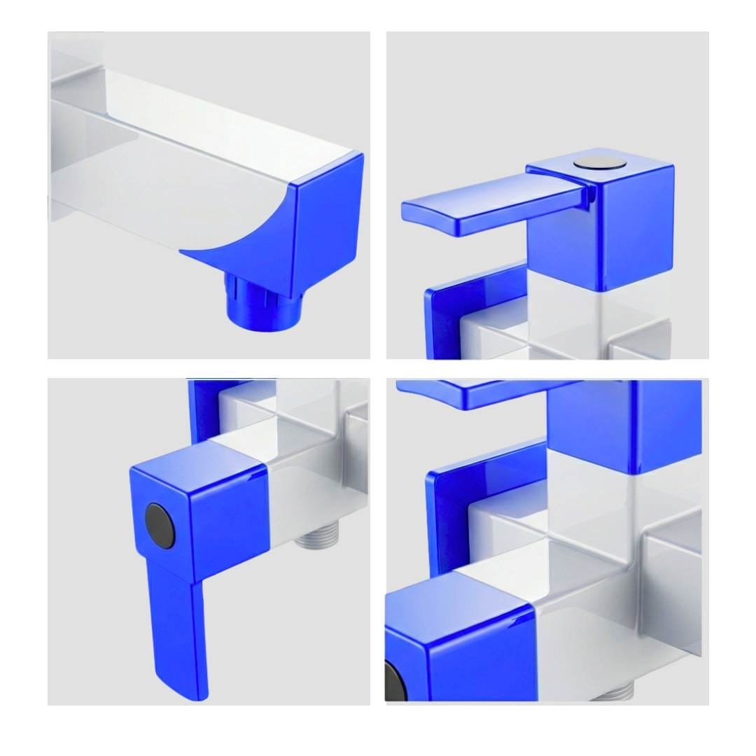 Square Taps 2 in 1 Bib Cock wall mounted fitting